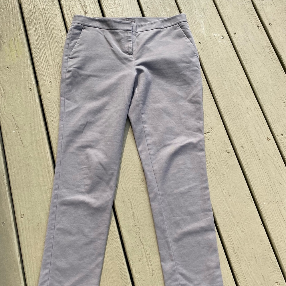 Vince Camuto - Light gray stretch crop high rise straight leg pants, Size: 8